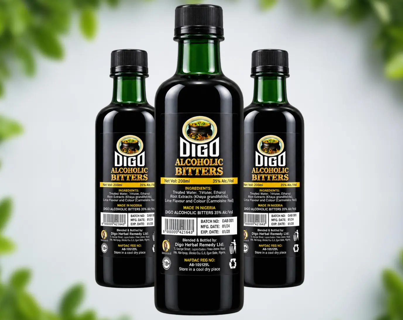 Digo Alcoholic Bitters bottle, 200ml, 35% Alc/Vol
